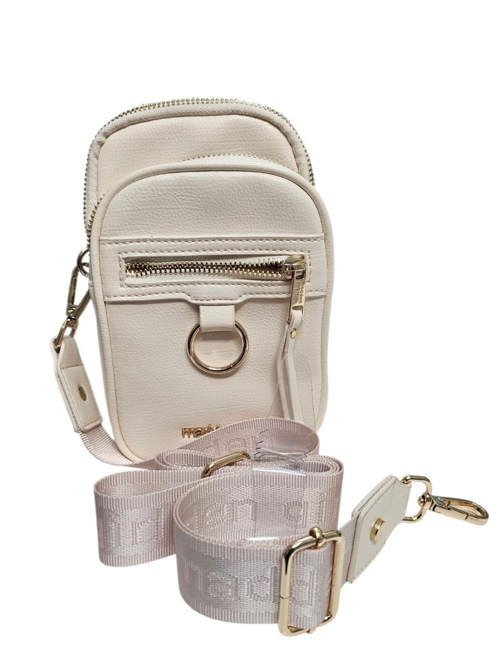 Madden Girl White Mini Crossbody with Gold Ring (NWOT)
